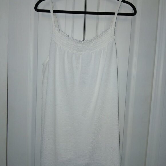 Torrid Tank Top Textured Ruffle Trim Waffle Knit Elastic Chest White Women's 2X - Picture 3 of 7